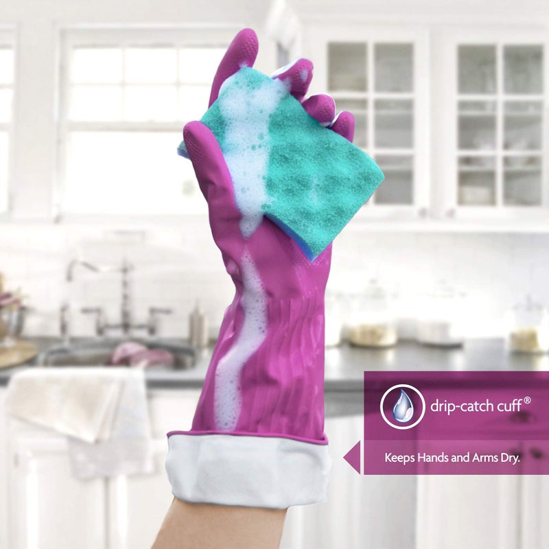 playtex O-Cedar Playtex Gloves Living Reuseable Rubber Cleaning Gloves, Premium Protection, Size - Medium (1 Pair) - 4 Pack - Image 3